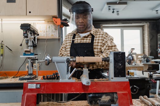 A Man Doing Carpentry